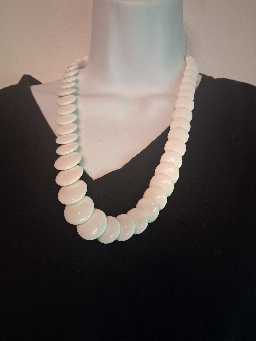 White Bead Statement Necklace - Women Jewelry